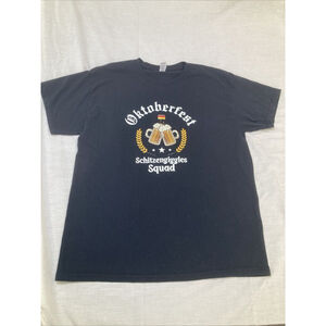 Men's Beer Schitzengiggles Squad Shirt Funny Oktoberfest Tee Black Large L 🍺🍺